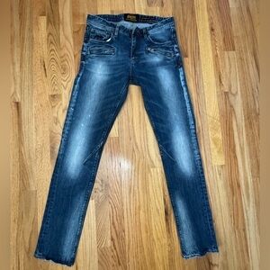 Superdry Motorcycle Slim Men’s Jeans Straight Leg 31X32 Distressed Denim